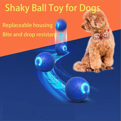 Automatic Rolling Ball Dog Toy - USB Rechargeable Interactive Dog Ball with LED Light, Self-Moving Indoor Play Toy for Puppy Dog