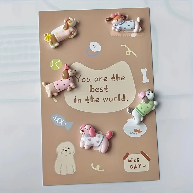 5pcs Dog Fridge Magnet Set - Creative Decor for Office, Kitchen, and Storage Cabinets - Home Decoration - Holiday Gift