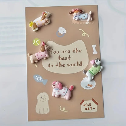 5pcs Dog Fridge Magnet Set - Creative Decor for Office, Kitchen, and Storage Cabinets - Home Decoration - Holiday Gift