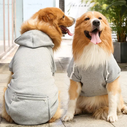 Big Dog Hoodies Autumn and Winter Pet Zipper Pocket Hoodies for Large Medium Sized Dog Clothes Pet Clothing