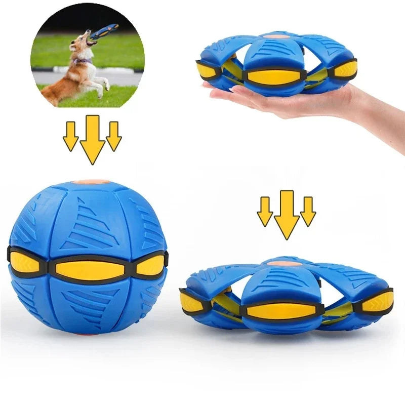 the UFO SAUCER FLYING DOY TOY - 2024 New Durable Soft Rubber Interactive Throwing Ball for Small Medium Large Dogs Pet Dog Toy Magic Flying Saucer Ball