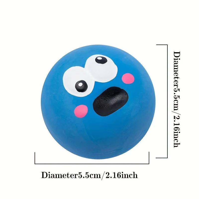 1pcCartoon Big Eye Ball Dog Toy, Durable Rubber Dog Ball Toy WithSound, Pet Grinding Teeth Sound Toy For Dog Interactive supplie