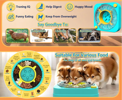 3in1 Interactive Dog Puzzle Toys - Fun Slow Feeder Brain Education Treat Puzzles with IQ Squeak Design - Educational Dog Toys
