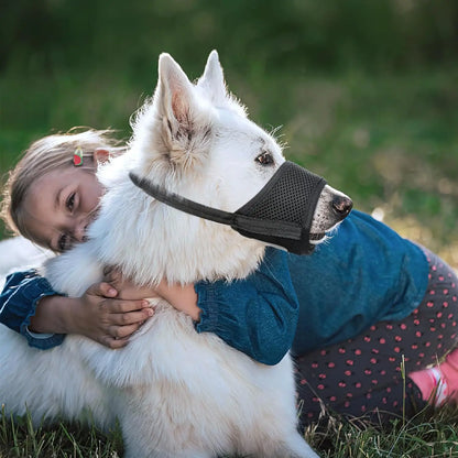 the ANTI-BITE DOG MUZZLE - Soft Air Mesh Dog Muzzle for Small, Medium & Large Dogs – Anti-Bite, Anti-Bark, Anti-Chew, Breathable, Drinkable & Adjustable