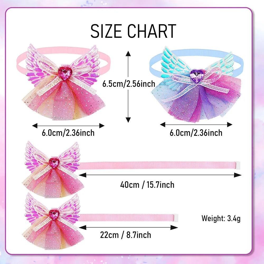 50/100PCS Lace Diamond Dog Bow Tie Small Dog Cat Puppy Bowties Wedding Dog Supplies Dog Grooming Accessories For Small Dogs