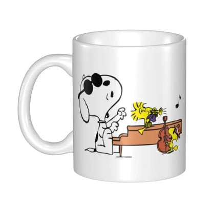 Manga Snoopy Woodstock Cartoon Dog Coffee Mug DIY Customized Ceramic Tea Milk Mug