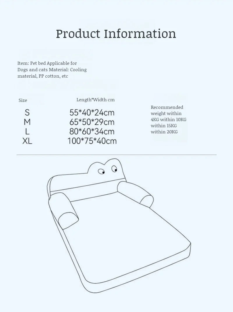 Pet Cooling Pad with L Shaped Pillow and Two Cute Eyes Pattern for Dogs and Cats Washable Ice Cooling Mat Summer Comfort Design