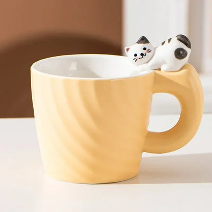 Ceramic Mug Creative Cartoon Cat Cute Cup Children's Milk Breakfast Home Office Coffee Mug Gift Frends Drinkware Tea Cup