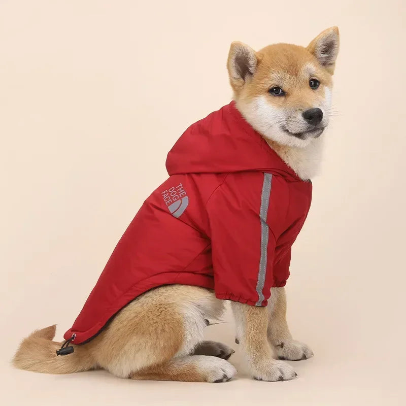 the REFLECTIVE ROVER JACKET - Reflective Pet Clothes, Autumn/Winter Pet Dog Waterproof Warm Coat, Cotton Hooded Jacket, The Dog Face Small Dog Clothes
