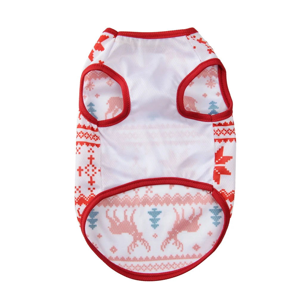 the DEER DREAMS SOFT PET VEST - Cozy Puppy Clothes, Christmas Holiday Soft Pet Vest for Small/Medium Dogs/Cats, Breathable Deer Print Costumes, Yorkshire, Chihuahua