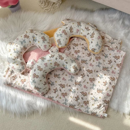 Pet Blanket With Pillow Dog and Cat Printed Nest Mat Dog and Cat Sleeping Pillow Quilt Warm mat for puppy