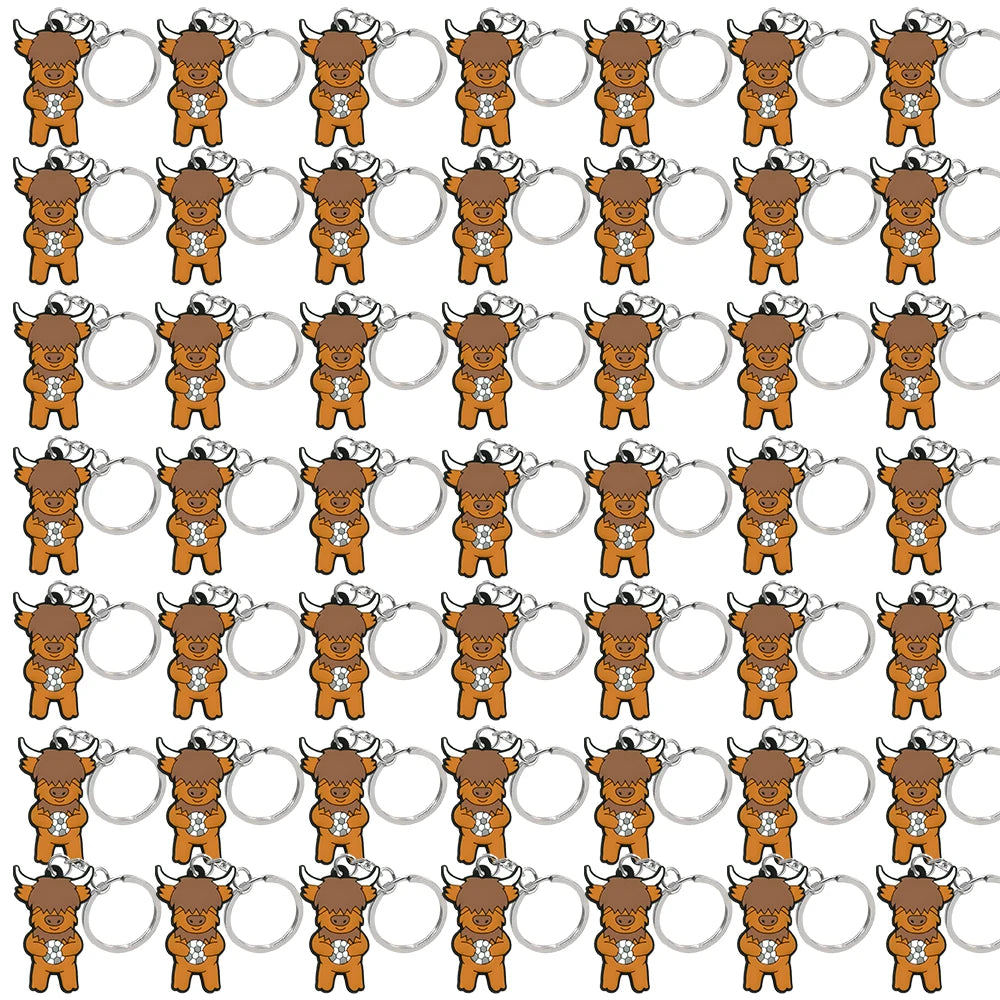 50PCS Cute Animal Keychain knife Ducks Dogs Cats Keyring for Women Men Kids Handbag Cool Car Key Accessories Friends Key Gifts