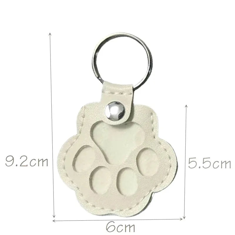 Pet Hair Keepsake Keychain Leather Memorial Locket for Storing Dog Cat Fur, Cute Pet Loss Gift, Remembrance Key Ring Bag Charm