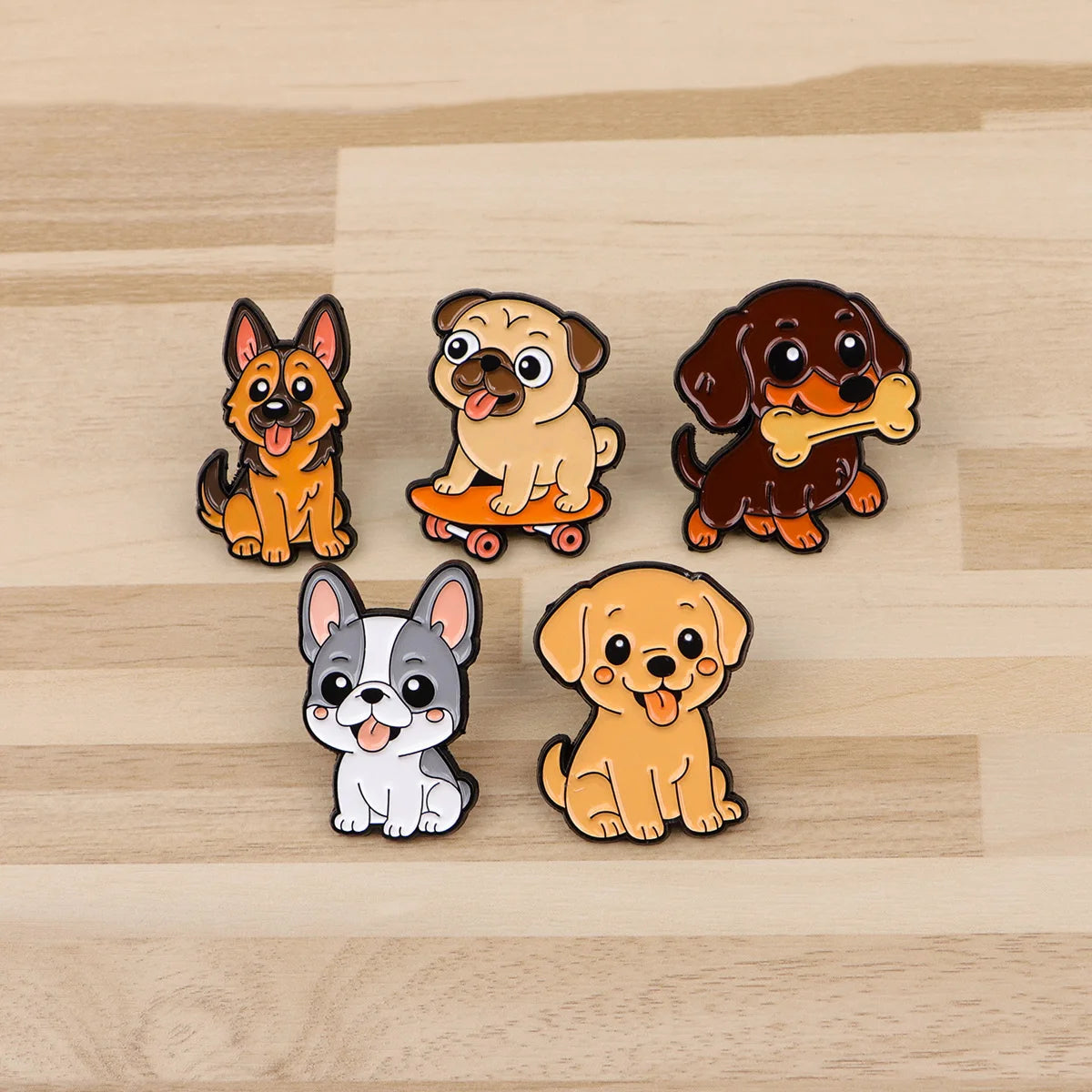 Cute Animals Dogs Cats Enamel Pins Cartoon Frogs Brooch Lapel Pin Badge on Backpack Clothing Accessories Fashion Jewelry Gifts