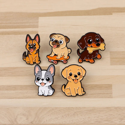Cute Animals Dogs Cats Enamel Pins Cartoon Frogs Brooch Lapel Pin Badge on Backpack Clothing Accessories Fashion Jewelry Gifts