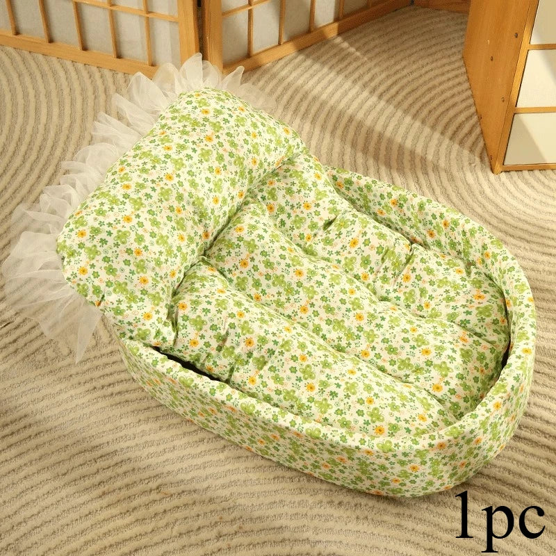 Macaron Color Dog Bed Pet Kennel Four Seasons Universal Winter Dopamine Cat Nest Deep Sleeping Nest Pet Supplies