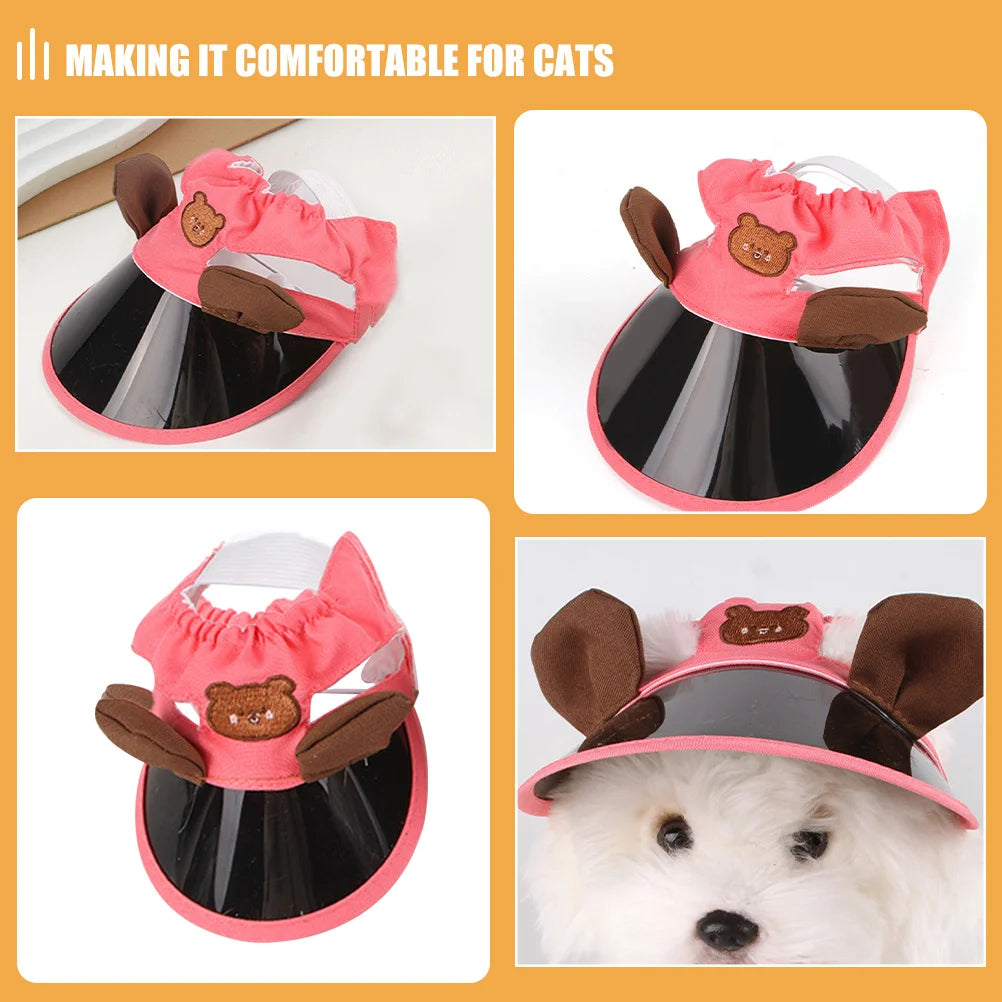 the SUN PROTECTOR CAP - 1PCS Pet Hat for Cats/Small Dogs, Sun Protection Cap, Adjustable Breathable Design, Outdoor Summer Adventure Birthday Party