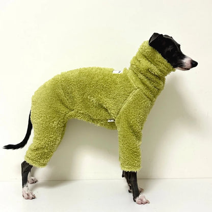 Winter Jacket For Little Greyhound Fleece Velvet Khaki Sweatshirt for Small Mid Poodle Dogs 4-legged Warm Coat for Yorkshire