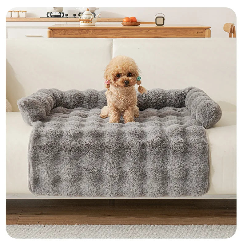 the PAWSOFA COZY COVER - Winter Warm Dog Sofa/Couch Cover, Bed Soft Pet Blanket Pad/Mat for Small Dogs, Pet Accessories, Cat/Dog Durable Blanket Travel & Indoor