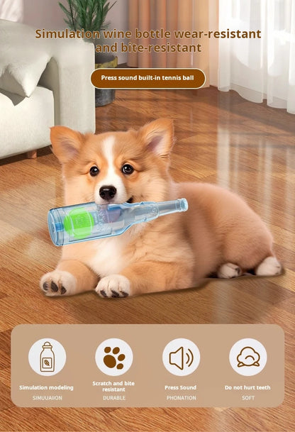 the BOTTLEBOUNCE PLAY BALL - Dog Toy Bottle Sound Chew Ball, Pet Toys Interactive Ball for Big Dog/Small, Dog Pet Training Tennis Bottle, Pet Supplies