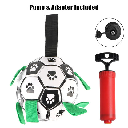 Pets Accessories Dog Bite Chew Balls Interactive Pet Football Toys 15cm Puppy Outdoor Training Soccer With Grab Tabs