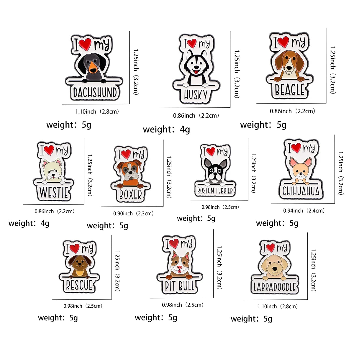 Cute Dogs Enamel Pin Cartoon Brooch Pines Lapel Pins Badge on Backpack Clothing Accessories Animal Jewelry Pet Lover Gifts