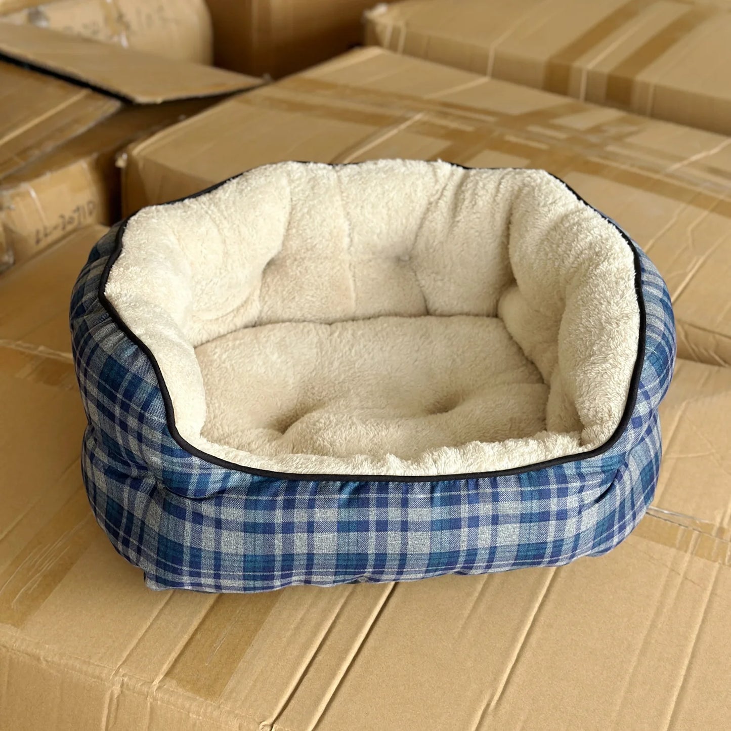 Deep Sleep Dog House High Back Warm Donut Bed for Small Medium Dogs Thick Plush Winter Bed for Teddy French Bulldog Puppies Cats