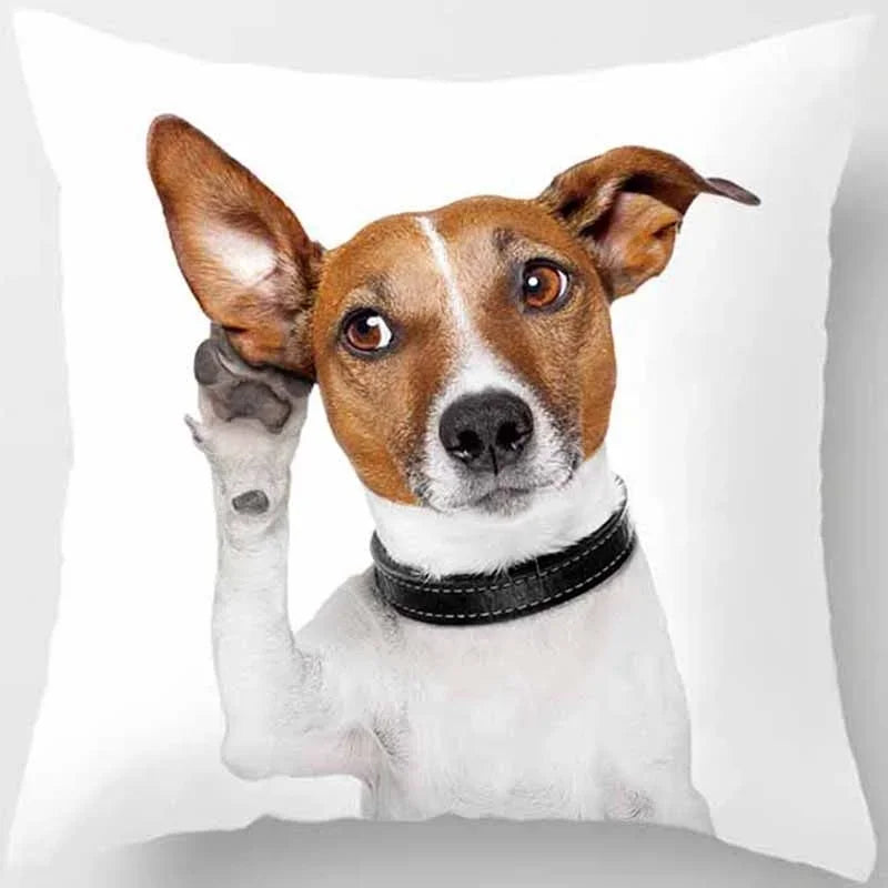 Funny Cartoon Dog Print Pillowcase Home Decor Car Sofa Cushion Cover (45cm*45cm)