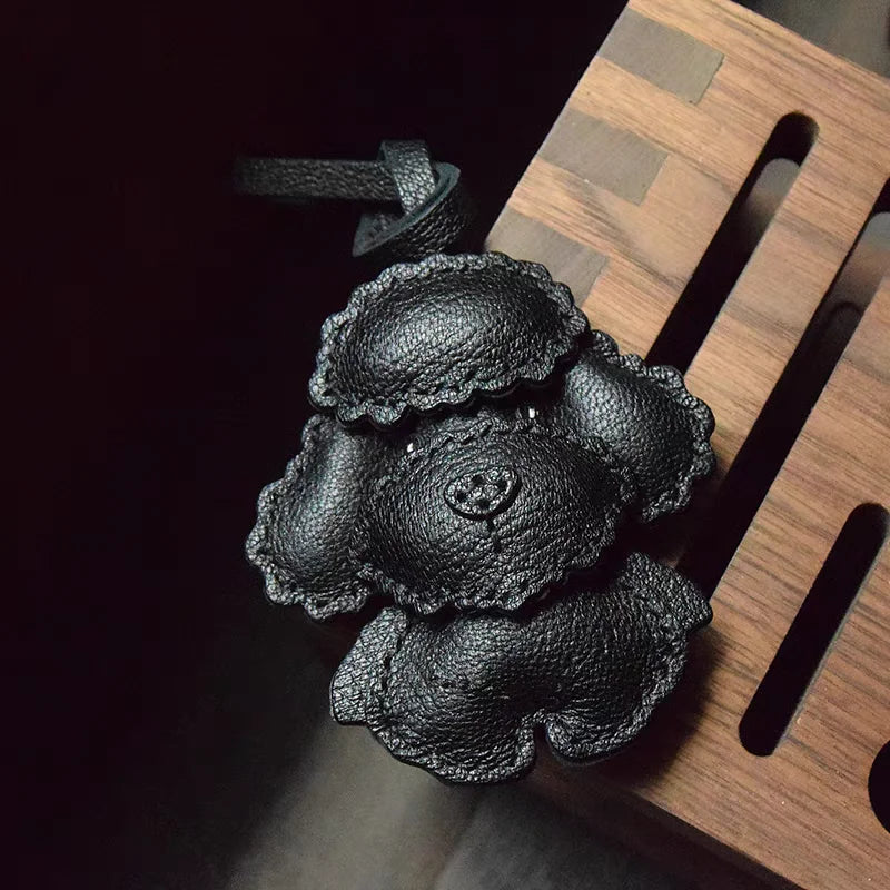 Sheepskin Handmade Real Leather Cute Teddy Dog Bag Charm KeyChain Gift Cute Decoration For Bags Exquisite Charm Bag Accessories