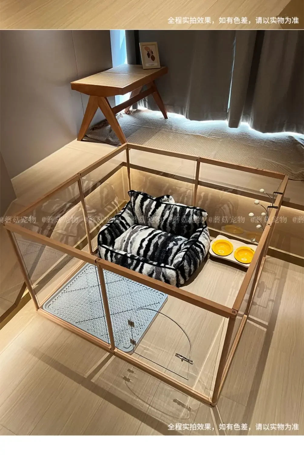 Pet pen dog cage Indoor villa for small and medium-sized dogs with fence and isolation gate in domestic kennel