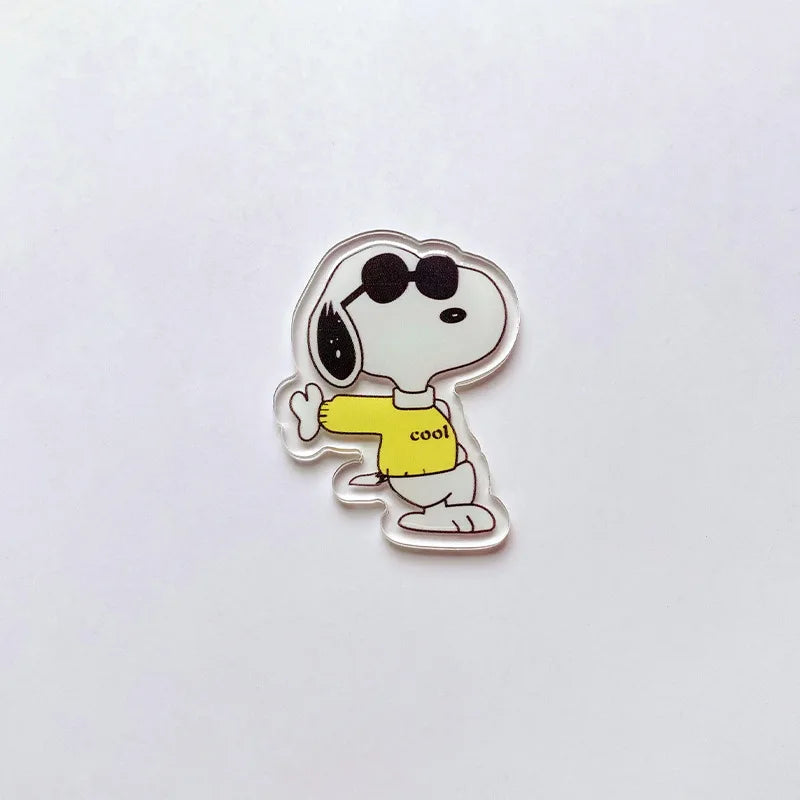 9 Pcs Snoopy Cool Cartoon Acrylic Pin Set Cute Dog Brooch Peanuts Gift for Students Fans Collectors Fashion Bag Accessory