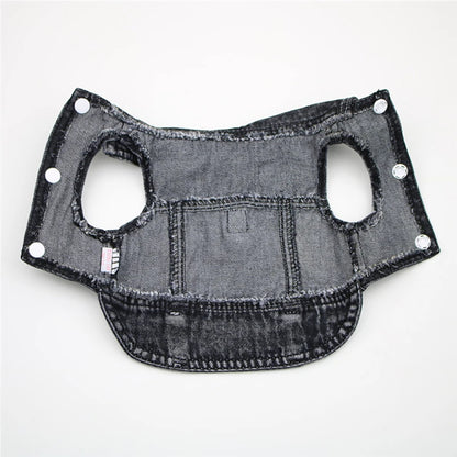 Dog Jeans Jacket ,Cool Puppy Summer Clothes ,Dog Denim Shirts for Small Boy Dogs Cats Outfits Washable Durable Harness Vest