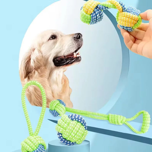 4PCS Pet Supplies Bite-Resistant Cotton Rope Toy Cat And Dog Teeth Cleaning Knot Ball Toy Set