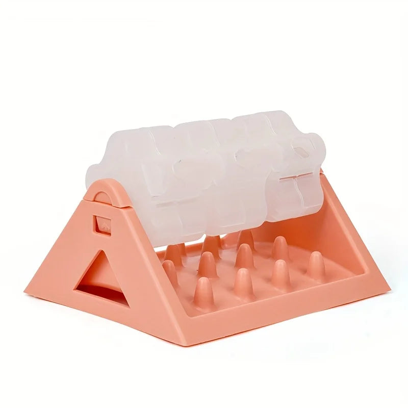 the MEALMAZE TRIANGLE FEEDER - Interactive Dog Food Dispenser Toy, Plastic Slow Feeder with Triangular Design, Pet Enrichment Activity Toy, Triangular Food Slot