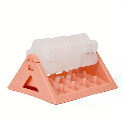 the MEALMAZE TRIANGLE FEEDER - Interactive Dog Food Dispenser Toy, Plastic Slow Feeder with Triangular Design, Pet Enrichment Activity Toy, Triangular Food Slot