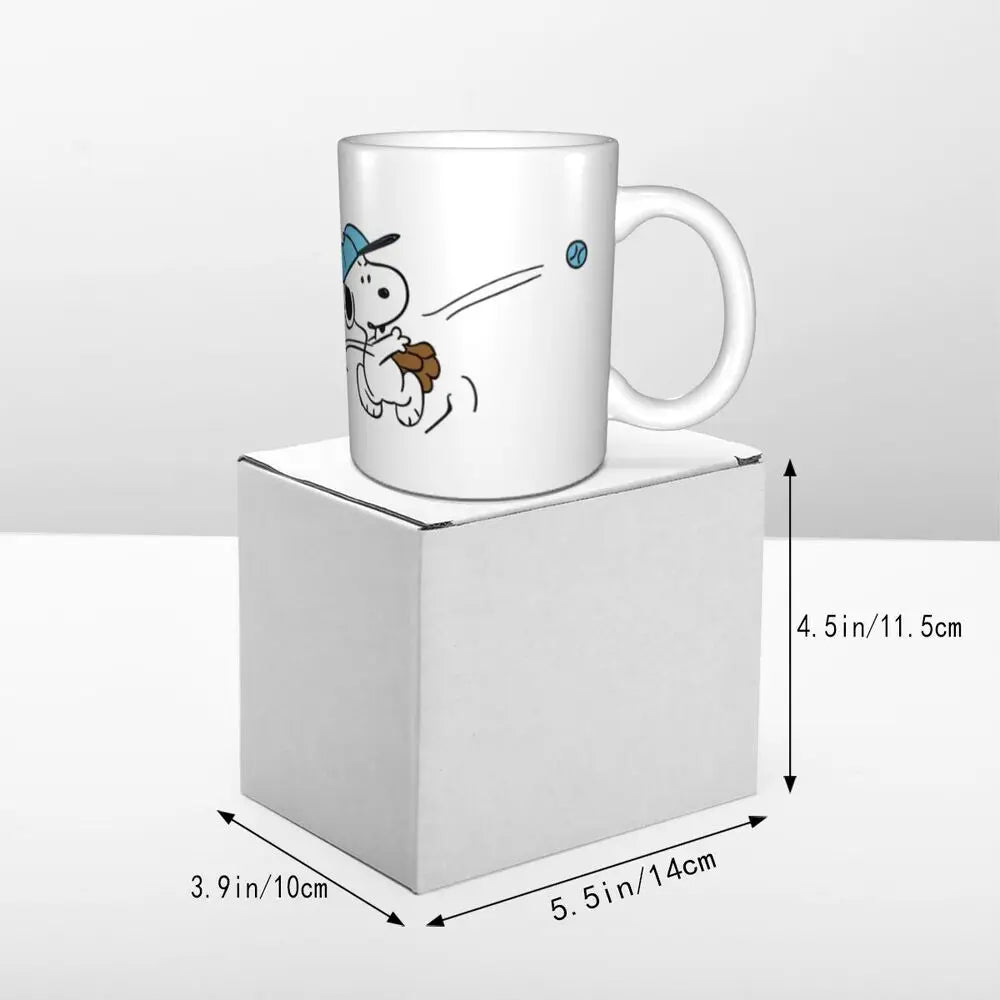 Manga Snoopy Woodstock Cartoon Dog Coffee Mug DIY Customized Ceramic Tea Milk Mug