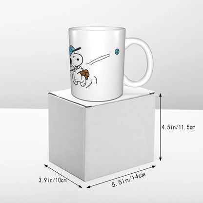 Manga Snoopy Woodstock Cartoon Dog Coffee Mug DIY Customized Ceramic Tea Milk Mug