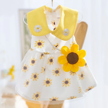 Dog Princess Dress Cute Pet Dog Mesh Dress Kitten Puppy Pet Skirt Dog Summer Dress Bow Lace Korean Poodle Chihuahua Dog Clothes