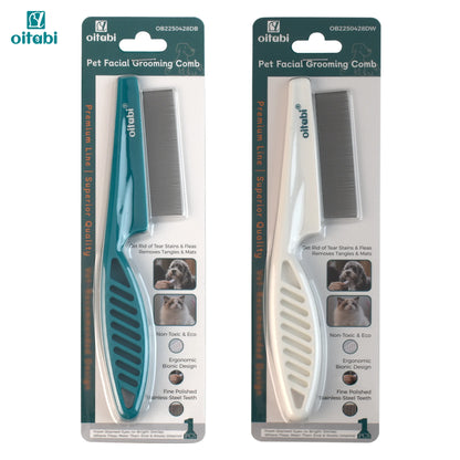 the PESTEASE GROOM COMB - Flea Lice Comb, Dog/Cat Grooming Combs with Rounded Teeth, Professional Pet Tear Stain Remover Brush, Pet Dematting Tool