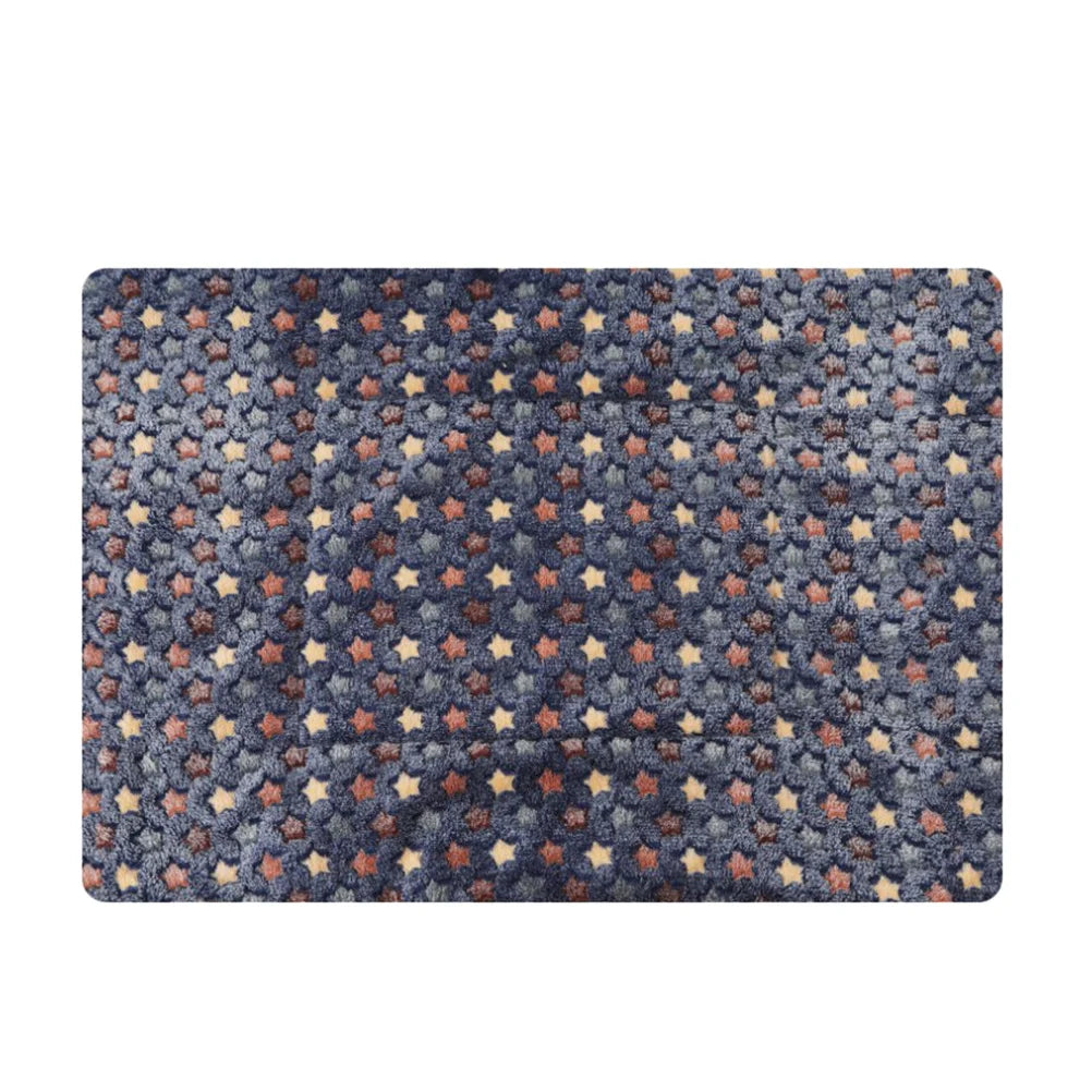 Pets Blanket Dog Warm Thicken Double-Side Flannel Pad Star Pattern Blue Xl Winter Cushion Pets Blanket Pet Winter Cushion