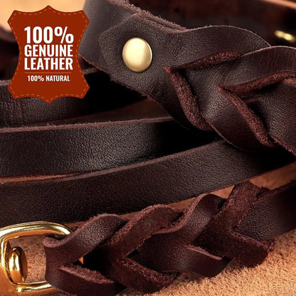 the IRONPAW PREMIUM LEATHER SET - Genuine Leather Dog Collar/Leash Set, Braided Durable Leather the IRONPAW PREMIUM LEATHER SET - Dog Collars for Medium/Large Dogs, German Shepherd, Pet Accessories