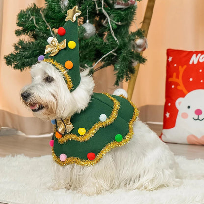 the CHRISTMAS TREE - Christmas Pet Clothes, Christmas Tree Pet Cape Shawl Dog, Holiday Gifts, Ropa Para Perro Puppy Clothes