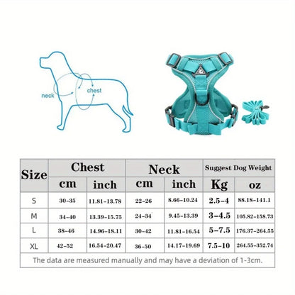 the NOPULL PRO HARNESS SET - No Pull Dog Harness and Leash Set Adjustable Pet Harness Vest for Small Dogs Cats Reflective Dog Chest Strap Lead Walking