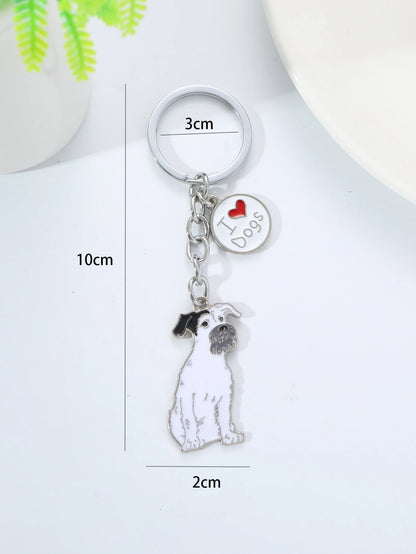 Pet dog car keychain pendant creative metal accessories key ring holiday gifts