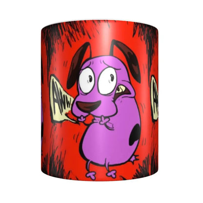 Personalized C-Courage The Cowardly Dog Coffee Mug DIY Ceramic Milk Tea Mug Cup