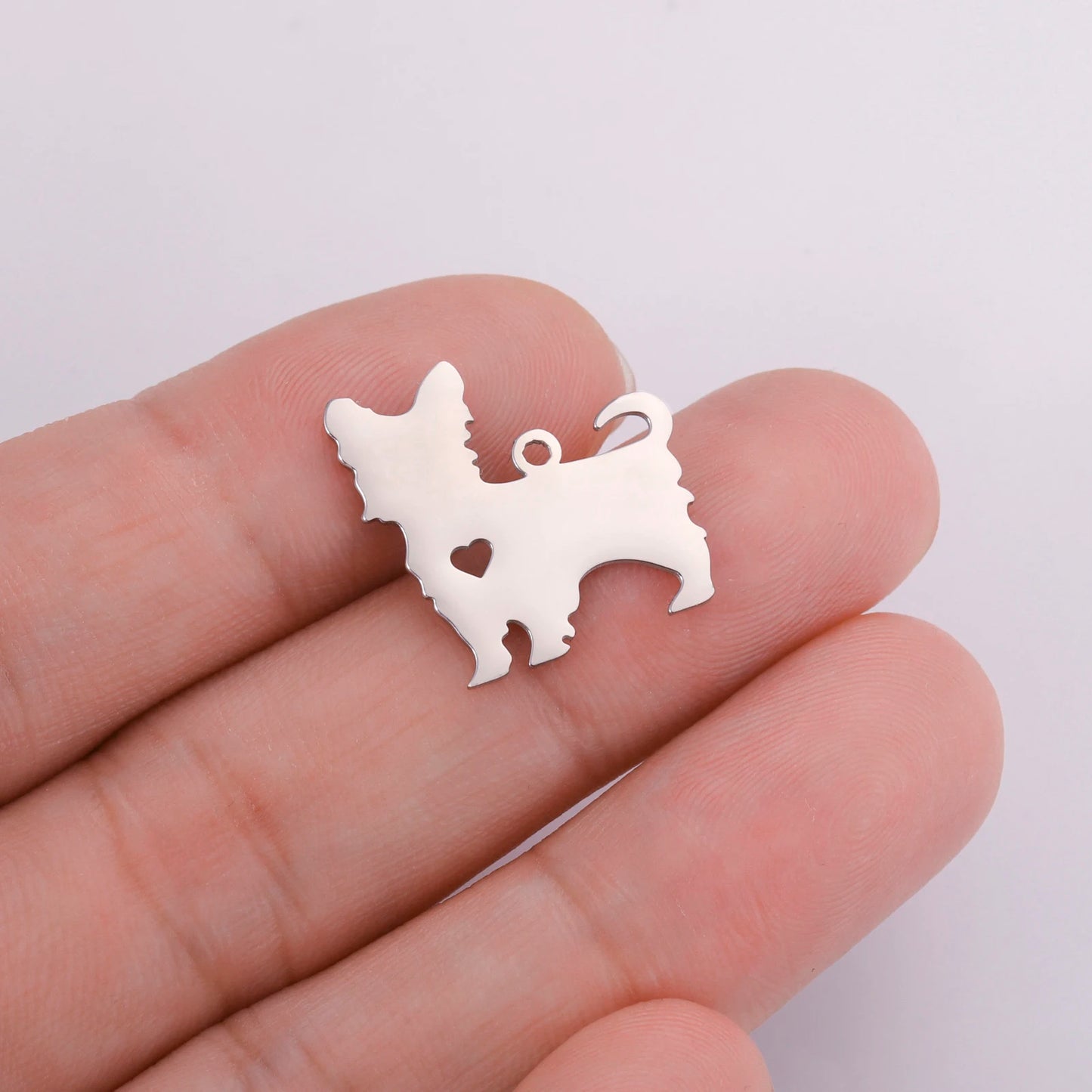 5 pieces/batch Cute Sausage Dog Wolf Pendant Stainless Steel DIY Earrings Bracelet Jewelry Fashion Jewelry Making