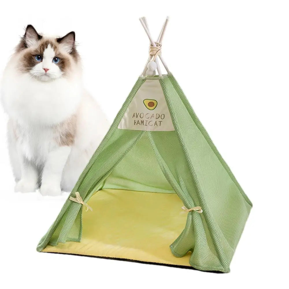 the GOOD BUDDY TEEPEE - Portable Pet Playpen, Breathable Mesh Foldable Dog Tent, Stable Structure Pet Teepee, Machine Washable Portable Indoor Doghouse