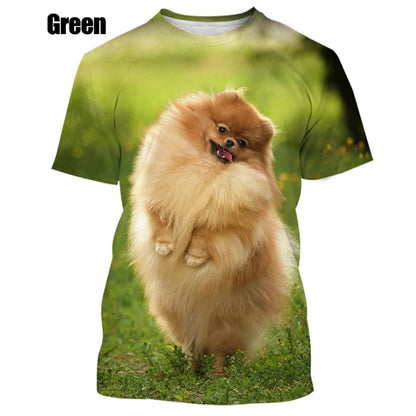 the PUFFY POMERANIAN - New Summer Hot Sale Funny Dog Pomeranian 3D Printing High Quality Men's and Women's T-Shirt Tops, Cute Tee Clothing