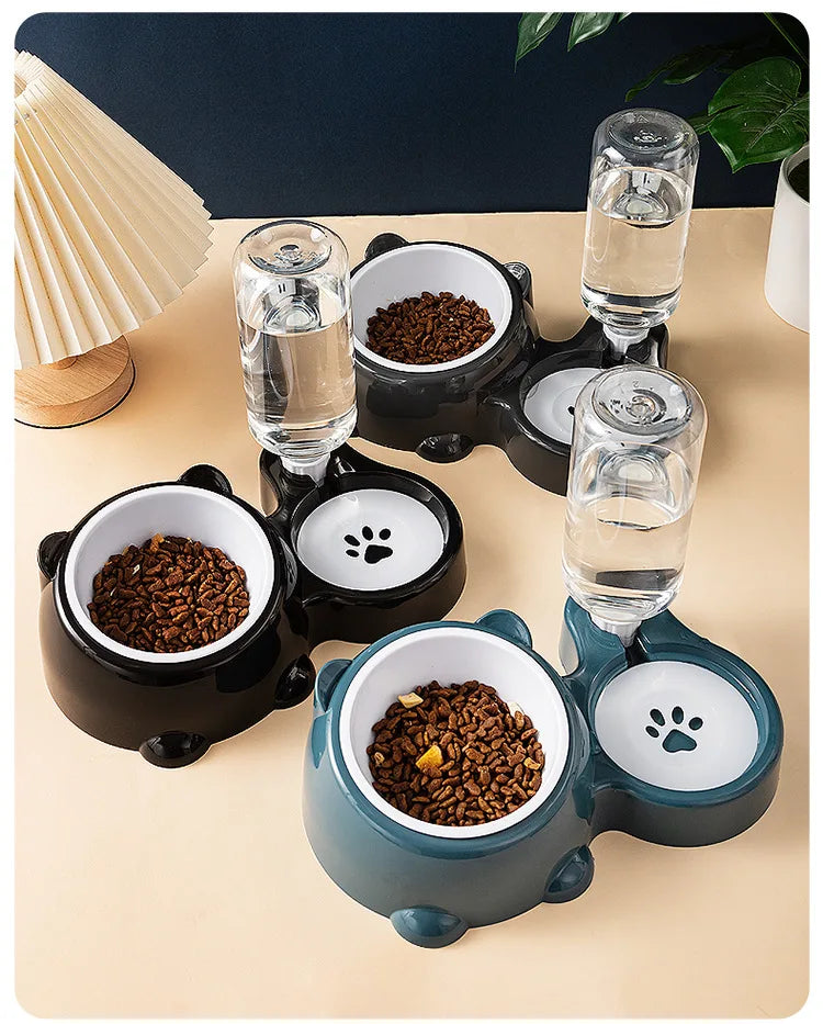 Cat Bowl 2-in-1 Drinking Water Dog Food Pot Water Bowl Rice Pot Pet Supplies Cat Bowl Pet Drinking Water Feeding Integration