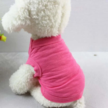 Pure Cotton Dog Shirts Puppy Blank Clothes for Small Medium and Large Dogs Soft Thin T-Shirt  Doggy Vest Cat Bottoming T Shirts
